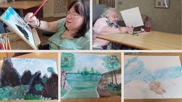 Art class at Northwich care home